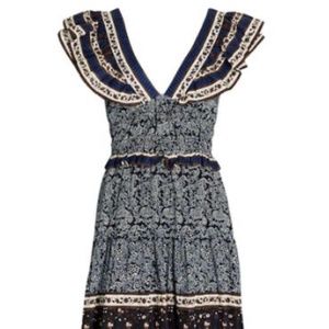 Sea New York Ivette Flutter Smocked Midi Dress